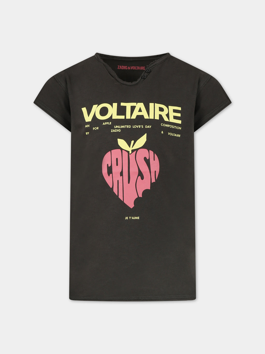 T-shirt vert pour fille avec logo